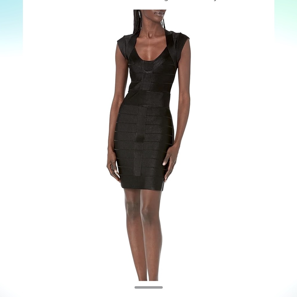 French Connection Danni Womens Black Metallic Crepe Dress - size 12